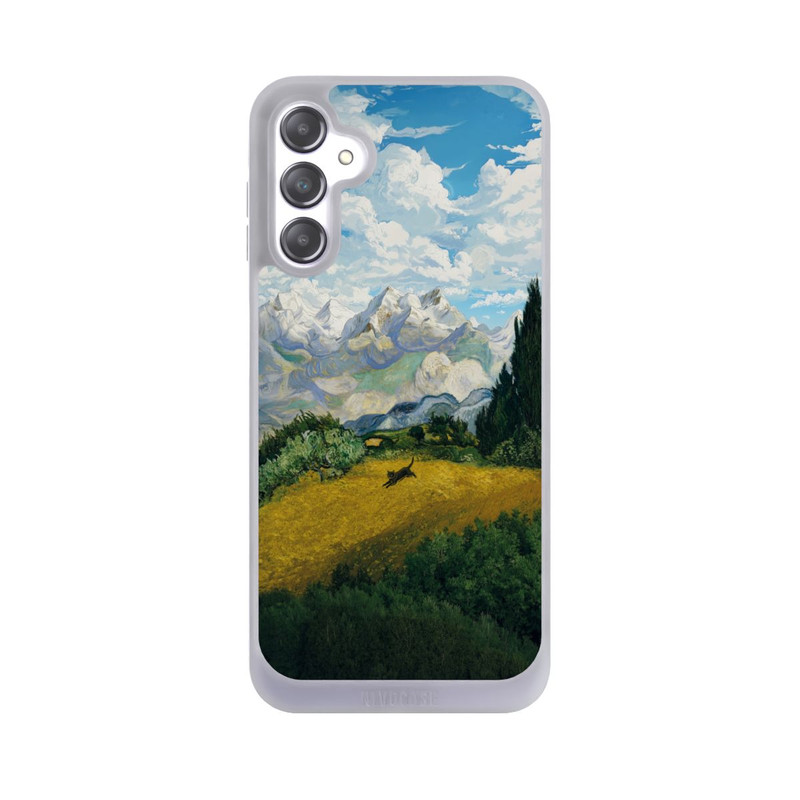 Galaxy A14 5G NIVOpure Champ de blé avec cyprès, par Van Gogh, avec un chat avec l'IA