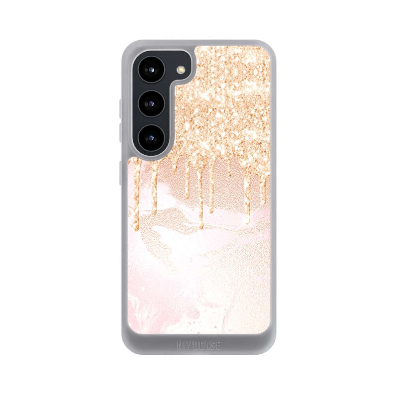 Galaxy S23 NIVOpure  Roségoldener Glitzer Tropfen Look