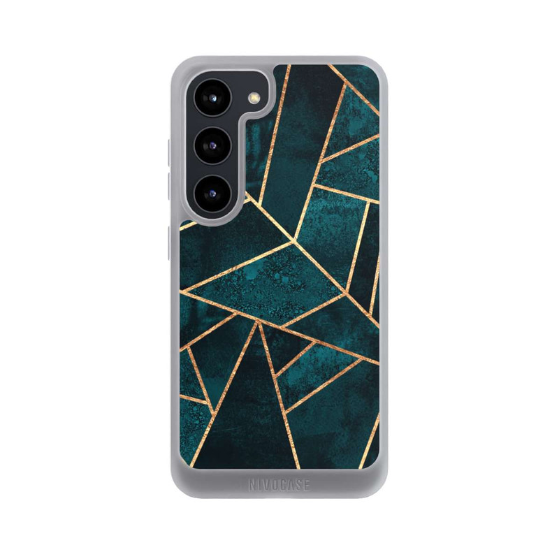 Galaxy S23 NIVOpure Tief Blaugrün Stein Gold Druck