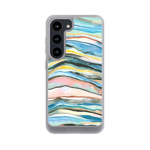 Samsung Galaxy S23 NIVOpure Couches d'agate aquarelle bleues