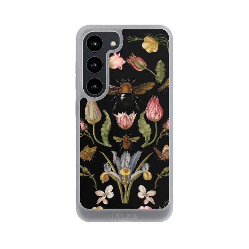 Galaxy S23 NIVOpure Fleurs Sauvages et Abeilles Fond Noir