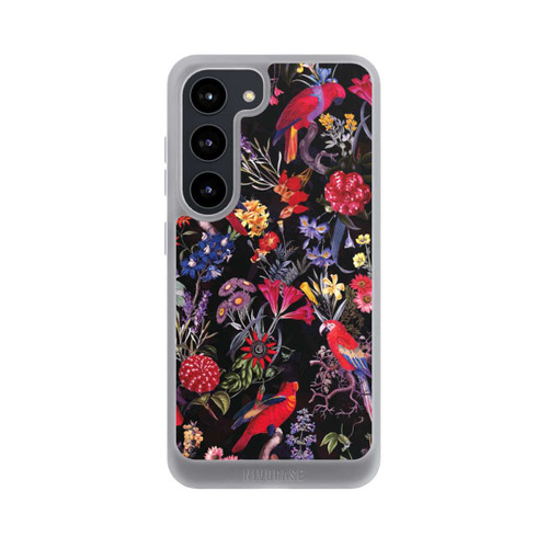 Samsung Galaxy S23 NIVOpure Dunkle Blumen und Papageien