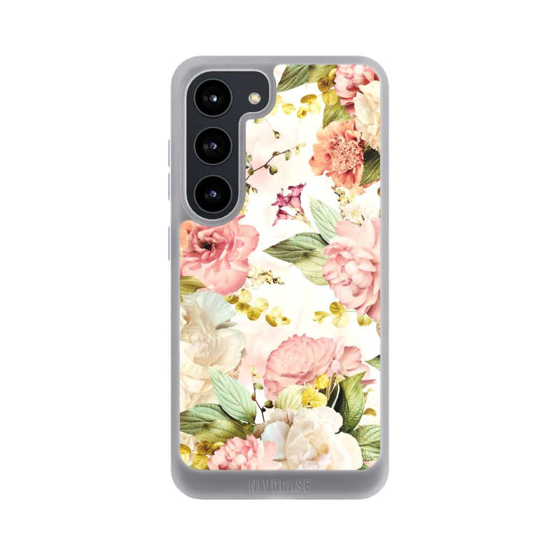 Galaxy S23 NIVOpure Flower Frame Peonies beige