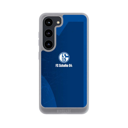 Samsung Galaxy S23 NIVOpure Schalke 04 Blauer Hintergrund Mit Logo