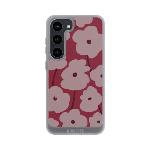 Samsung Galaxy S23 NIVOpure Minimalistische Blumen Bordeaux