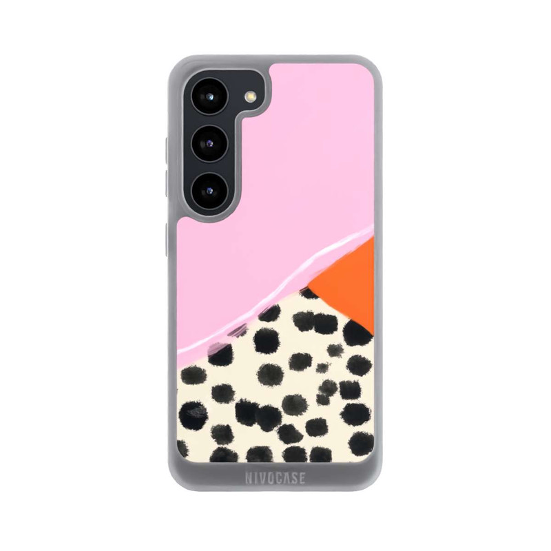Galaxy S23 NIVOpure Pink and Orange Modern Art with Dots