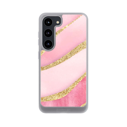 Samsung Galaxy S23 NIVOpure Pink Marble Goldprint Stripes