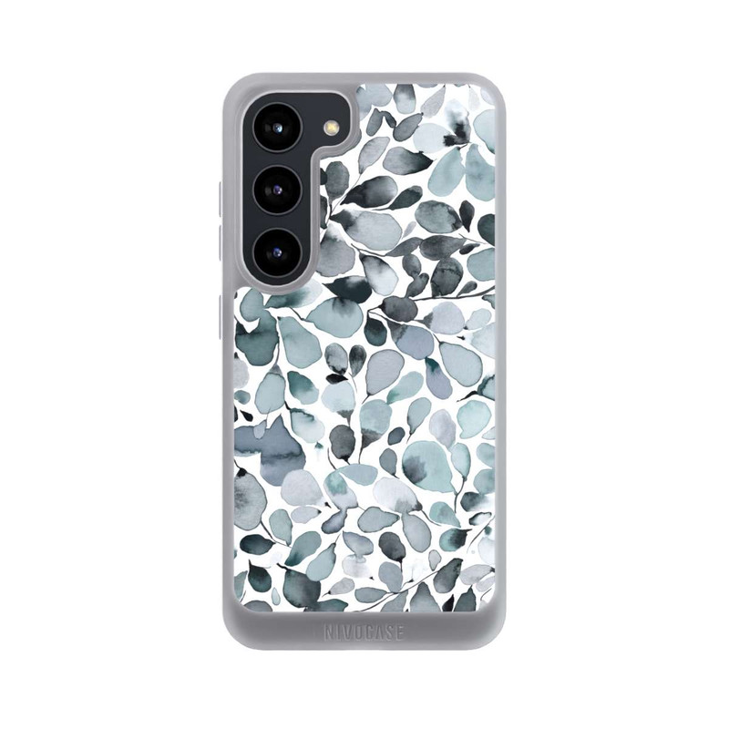 Galaxy S23 NIVOpure Eukalyptus Aquarell Blätter Grau