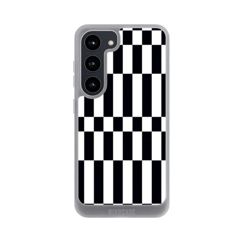 Samsung Galaxy S23 NIVOpure Checked Abstract Bold Black and White Color Block