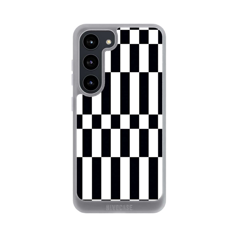 Galaxy S23 NIVOpure Checked Abstract Bold Black and White Color Block