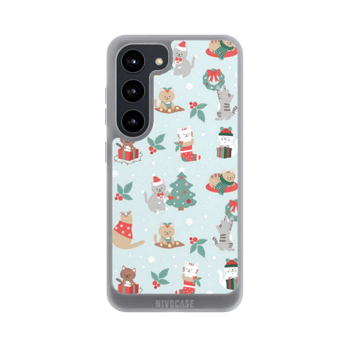 Samsung Galaxy S23 NIVOpure festliche Katzen im Winterwunderland
