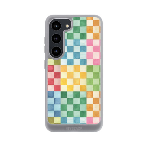 Samsung Galaxy S23 NIVOpure Checkerboard Watercolor Chess Geometric Red