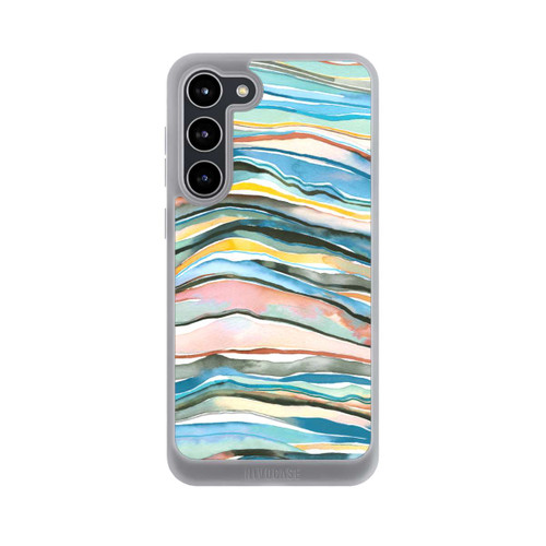 Samsung Galaxy S23+ NIVOpure Couches d'agate aquarelle bleues