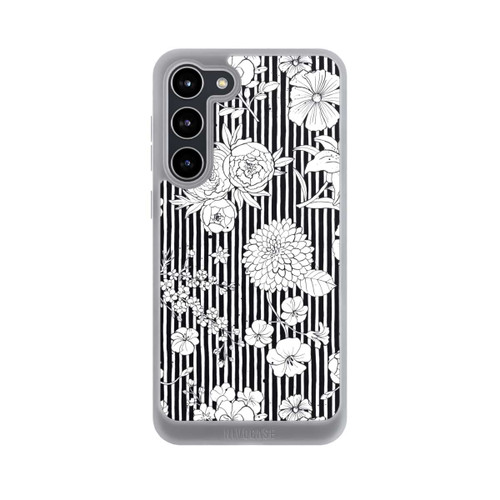 Samsung Galaxy S23+ NIVOpure Fleurs et rayures noir et blanc