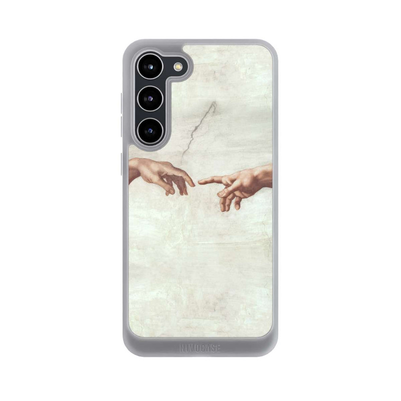 Galaxy S23 + NIVOpure Die Hände von Gott und Adam von Michelangelo Buonarroti
