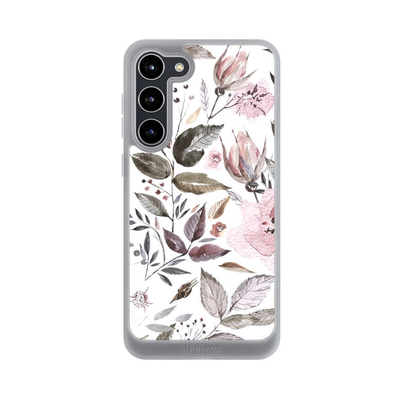 Galaxy S23 + NIVOpure Aquarelle Fleurs Roses Brunes