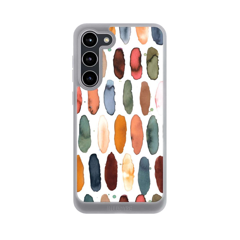 Galaxy S23 + NIVOpure Watercolor Dashes Mineral Terracotta