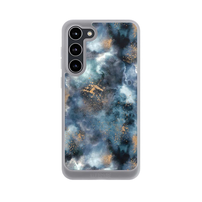 Galaxy S23 + NIVOpure Smoky Marble Watercolor Navy