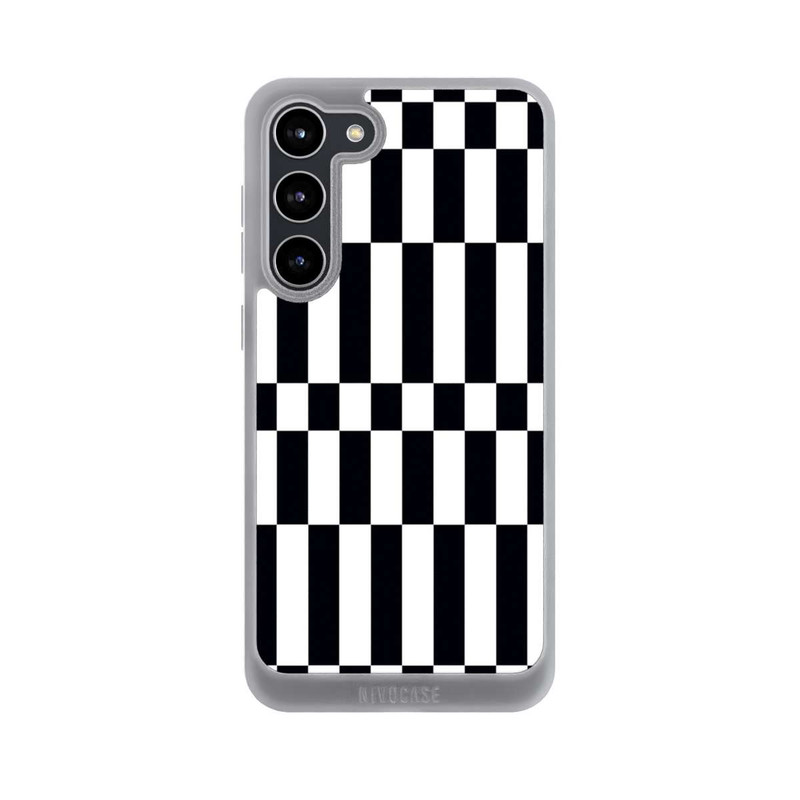 Galaxy S23 + NIVOpure Checked Abstract Bold Black and White Color Block