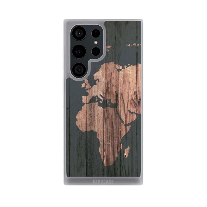 Galaxy S23 Ultra NIVOpure Wooden World Map