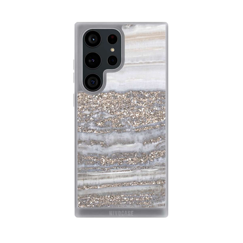 Galaxy S23 Ultra NIVOpure White Glitter Marble Look