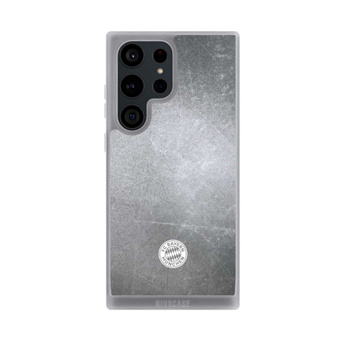 Samsung Galaxy S23 Ultra NIVOpure Klassisches FCB Logo Klein - Weiß auf Metalllook