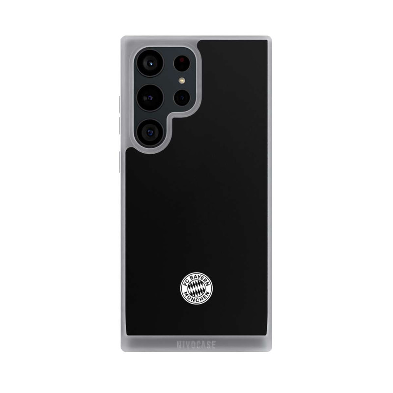 Galaxy S23 Ultra NIVOpure Klassisches FCB Logo Klein - Weiß auf Schwarz