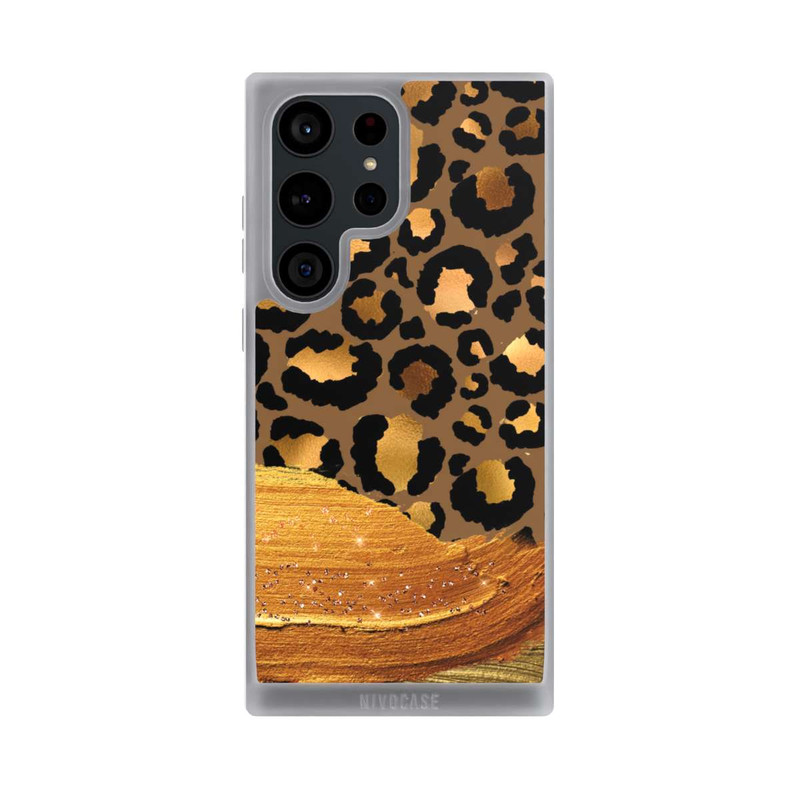 Galaxy S23 Ultra NIVOpure Dark Golden Leopard Glitterlook