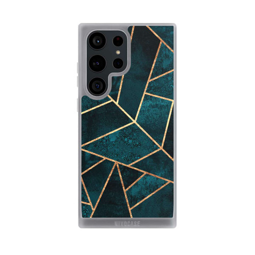 Samsung Galaxy S23 Ultra NIVOpure Tief Blaugrün Stein Gold Druck