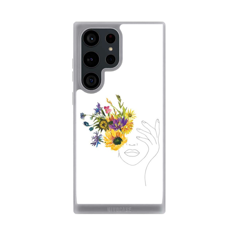 Galaxy S23 Ultra NIVOpure Line Art Frau Sonnenblumen