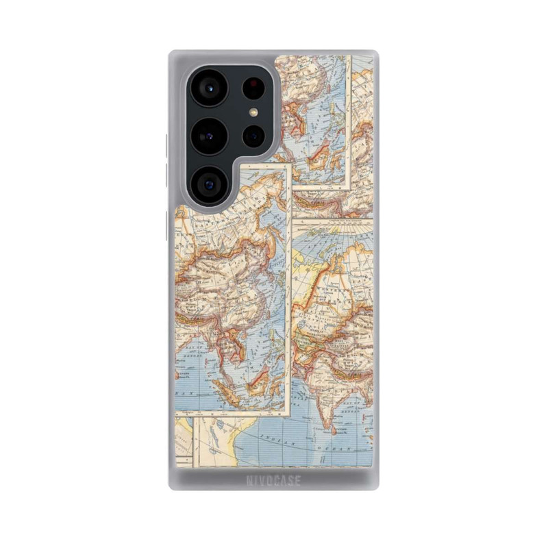 Galaxy S23 Ultra NIVOpure Carte du monde vintage