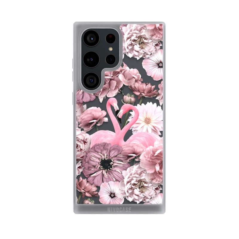 Galaxy S23 Ultra NIVOpure Flamants roses en motif de fleurs