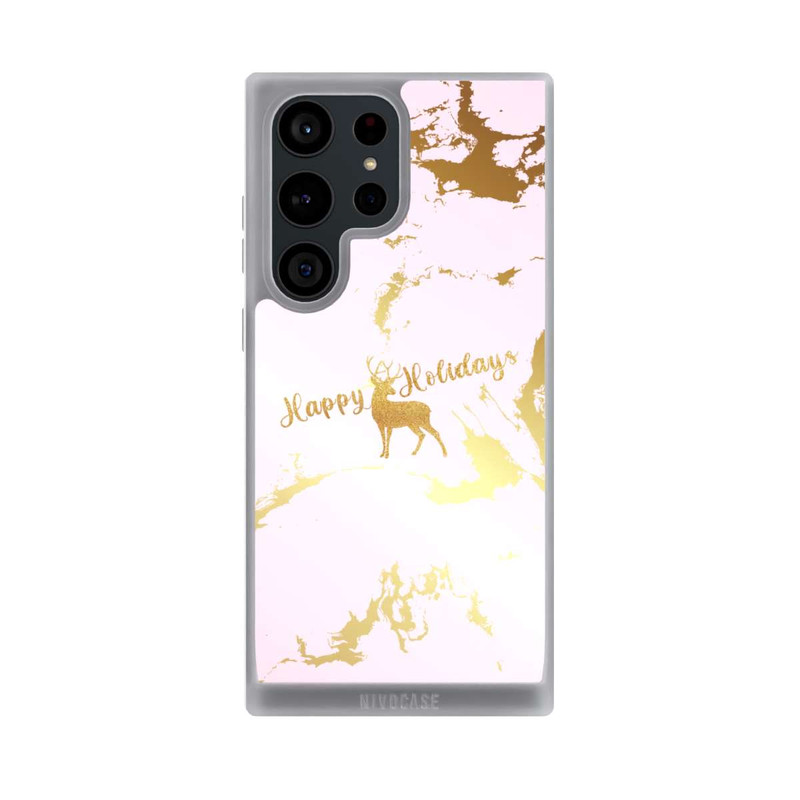 Galaxy S23 Ultra NIVOpure Happy Holidays Reindeer Gold