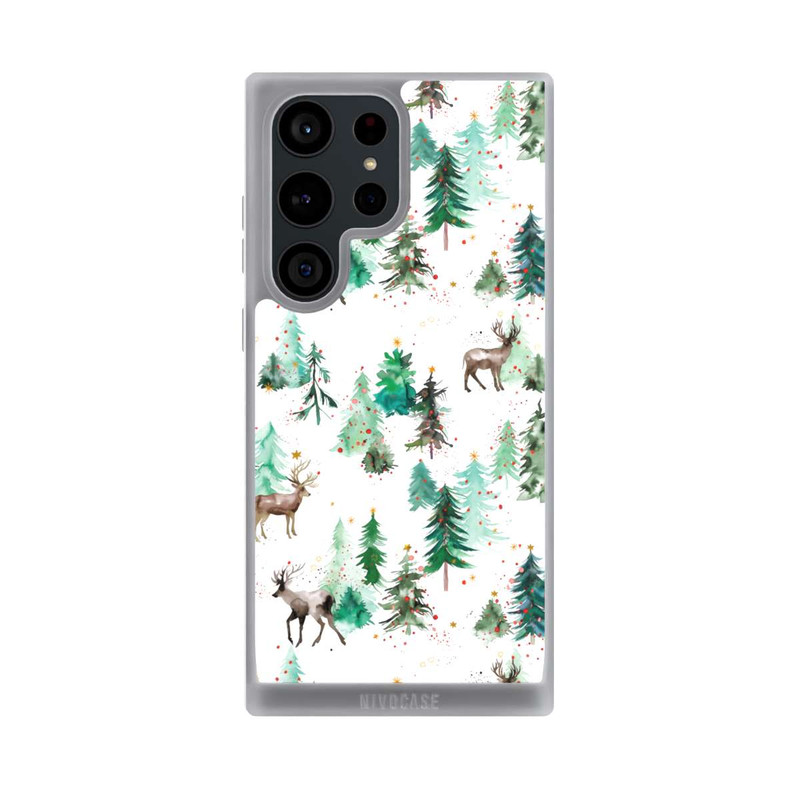 Galaxy S23 Ultra NIVOpure Hirsche und Winterweihnachtsbäume