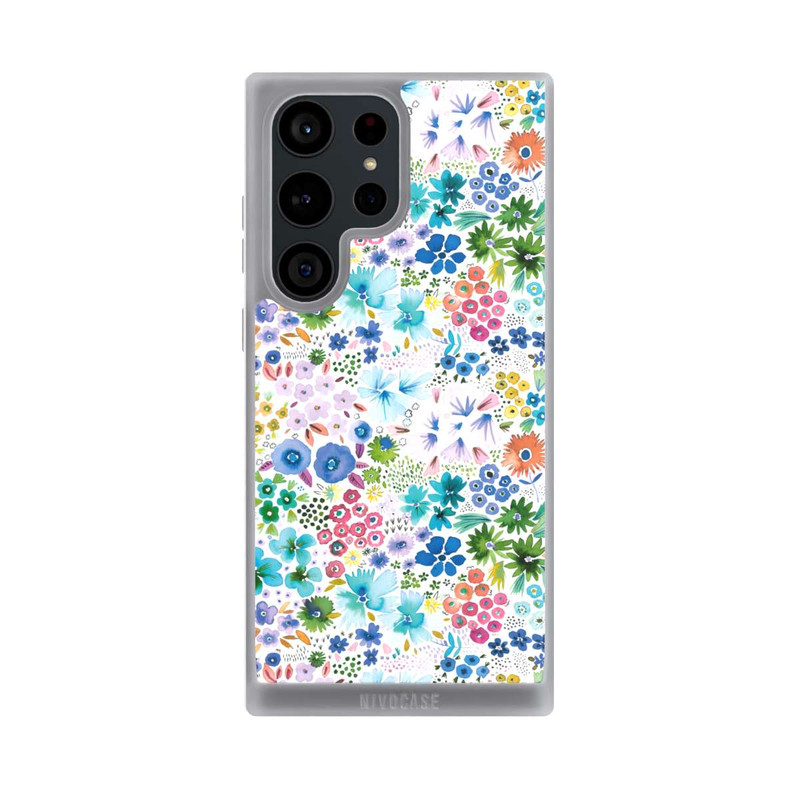 Galaxy S23 Ultra NIVOpure Kunstvolle kleine Frühlingsblumen blau