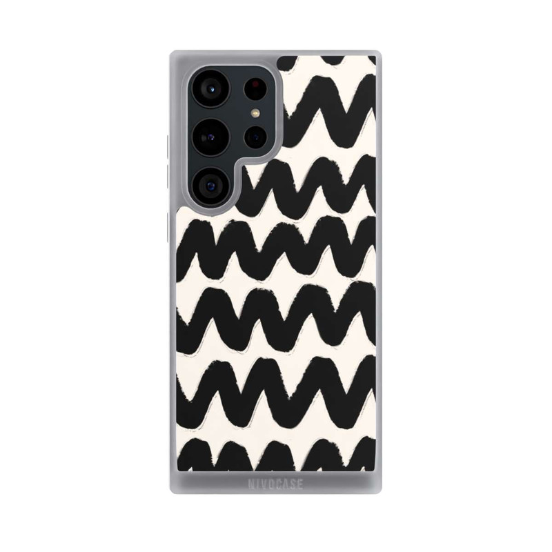 Galaxy S23 Ultra NIVOpure Black Waves Pattern