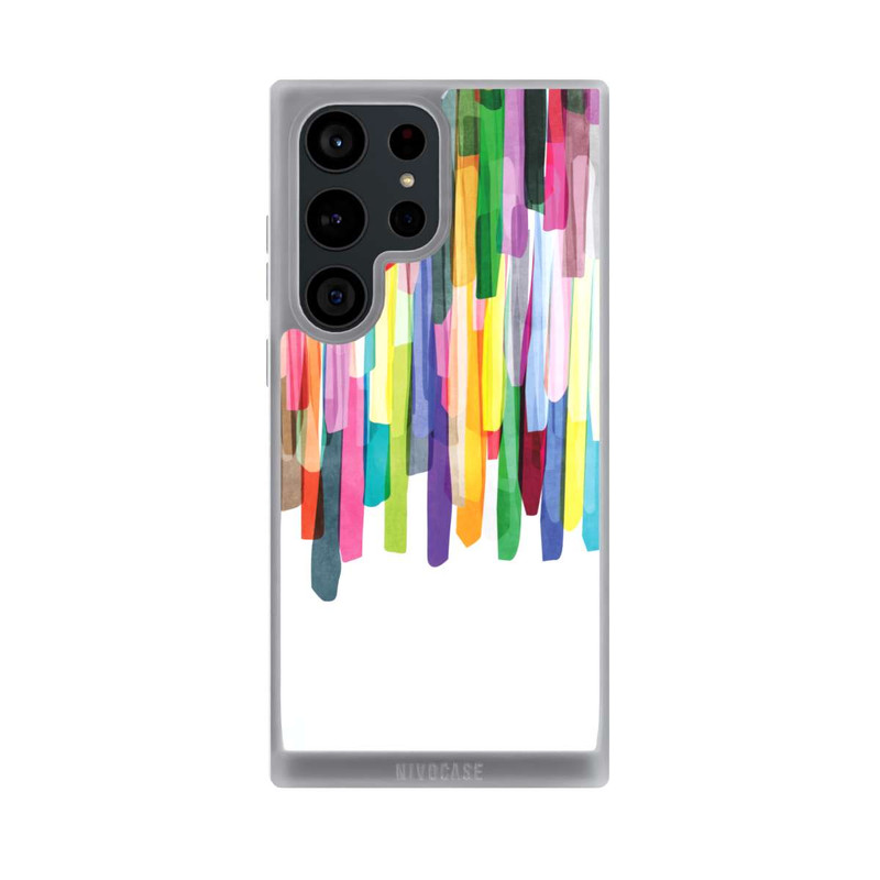 Galaxy S23 Ultra NIVOpure Rayures colorées fond blanc