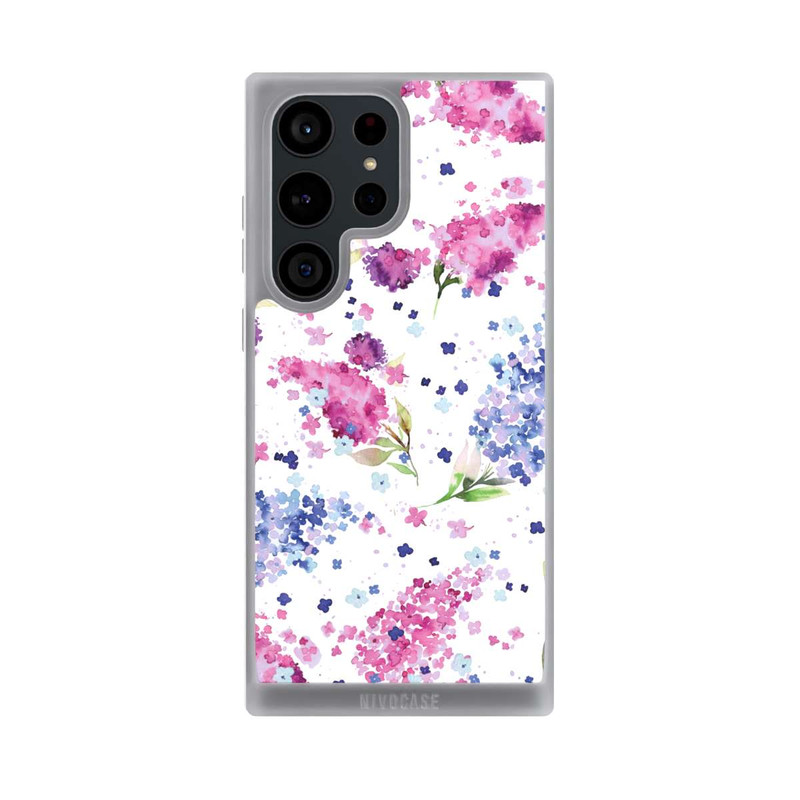 Galaxy S23 Ultra NIVOpure Hortensias Floraux Lilas Rose