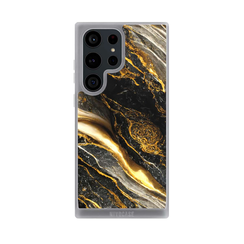 Galaxy S23 Ultra NIVOpure Schwarze Marmor Goldschichten