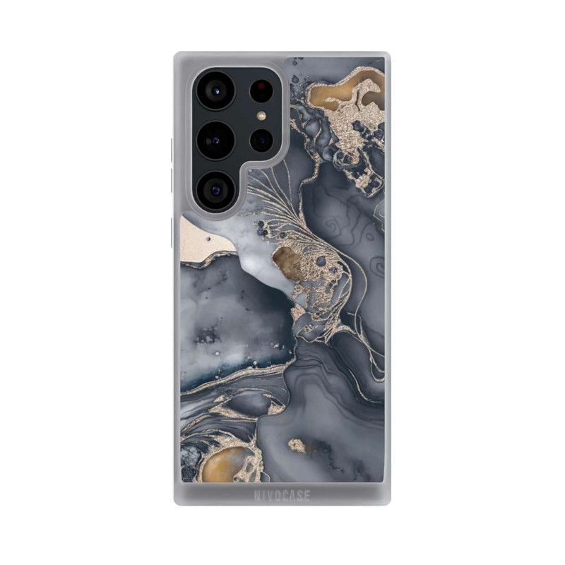 Galaxy S23 Ultra NIVOpure Alcohol Ink Gold Grey avec IA