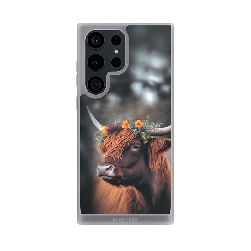 Galaxy S23 Ultra NIVOpure Highland Cow With Flowers with AI
