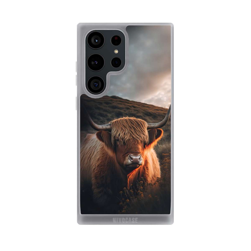 Galaxy S23 Ultra NIVOpure Highland Cow With Big Horns with AI