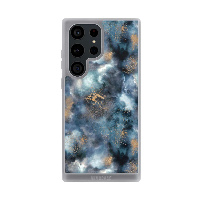 Galaxy S23 Ultra NIVOpure Smoky Marble Watercolor Navy