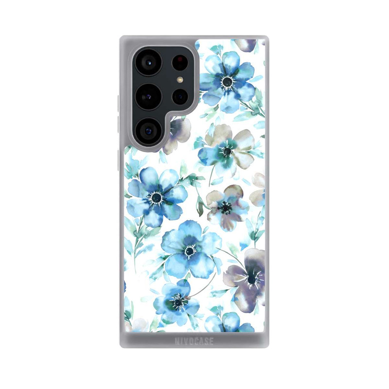 Galaxy S23 Ultra NIVOpure Blaues Blumenmuster Trendy