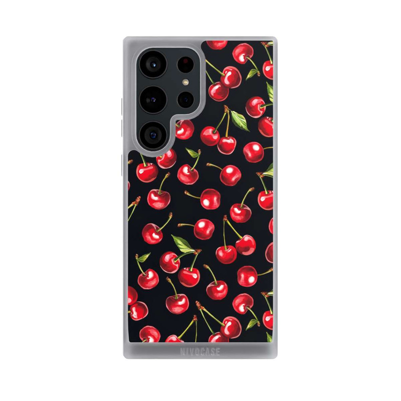 Galaxy S23 Ultra NIVOpure Cherry Pattern Black with AI