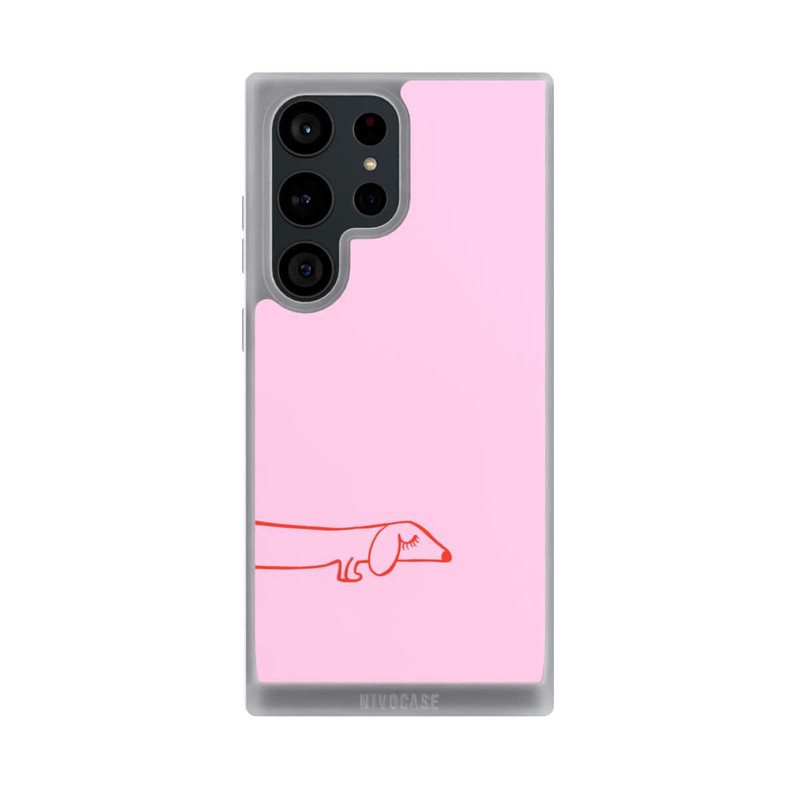 Galaxy S23 Ultra NIVOpure Dachshund Illustration Pink