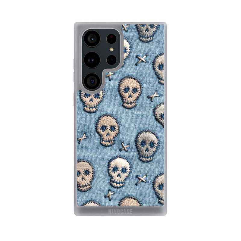 Galaxy S23 Ultra NIVOpure Skulls on Jeans Pattern