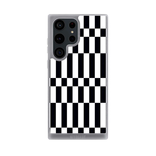 Samsung Galaxy S23 Ultra NIVOpure Checked Abstract Bold Black and White Color Block