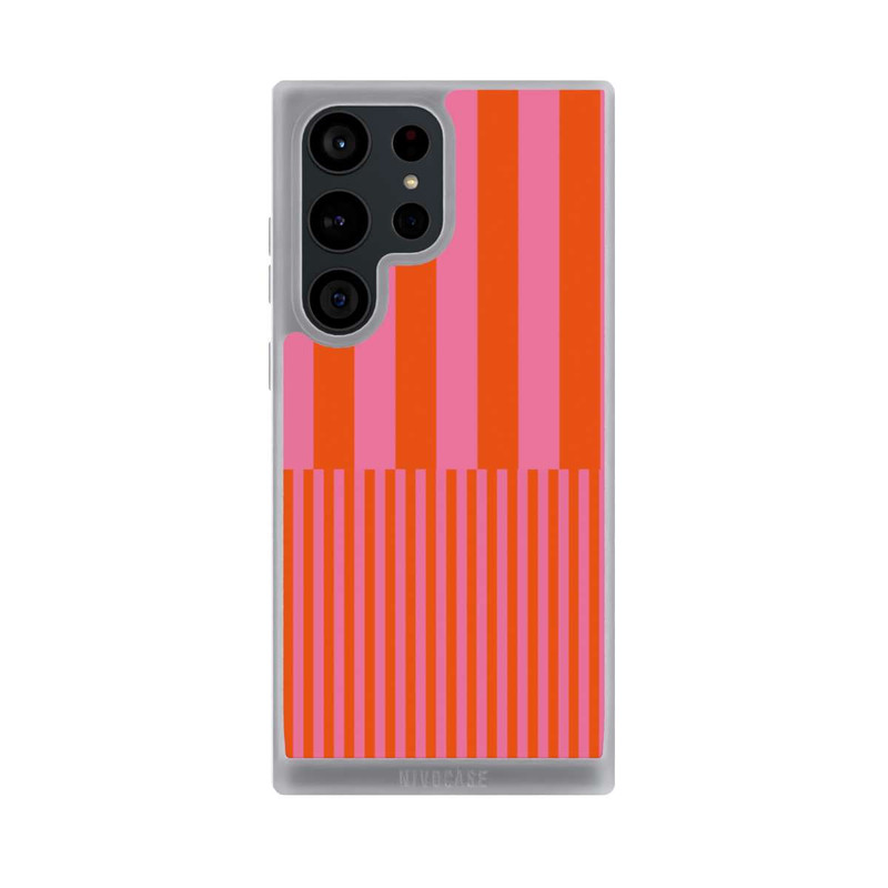 Galaxy S23 Ultra NIVOpure Streifenmuster Pink Rot