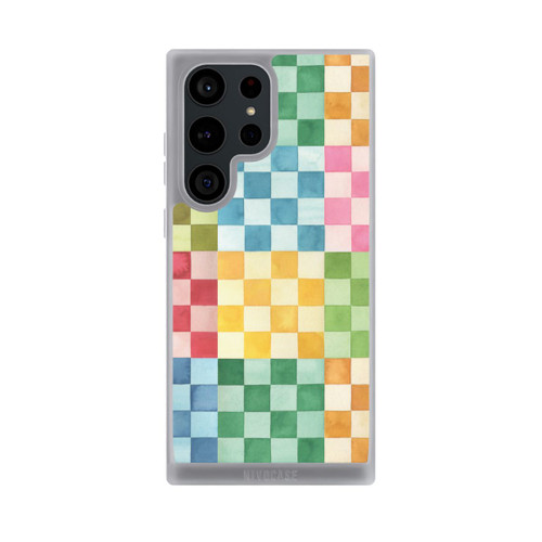 Samsung Galaxy S23 Ultra NIVOpure Checkerboard Watercolor Chess Geometric Red